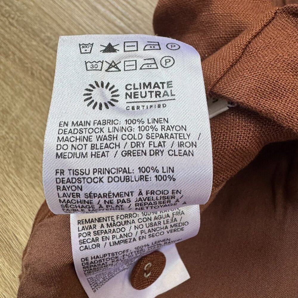 NWT Reformation Aida Linen Vest Top Chocolate Cake Brown 2 - Picture 10 of 13
